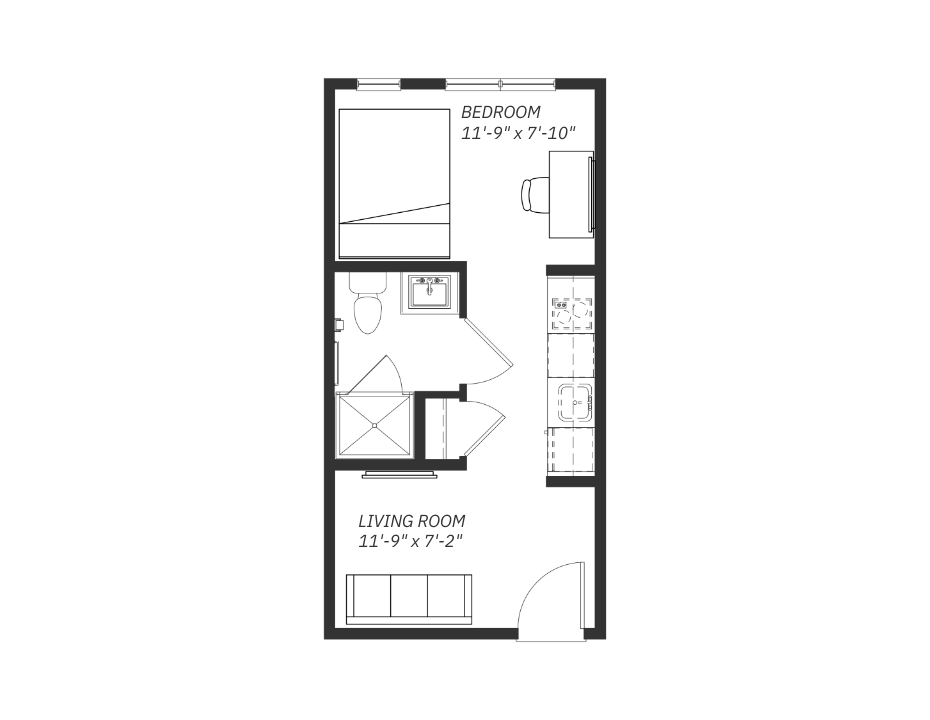 M4 Studio 1 Bath 321 SQFT